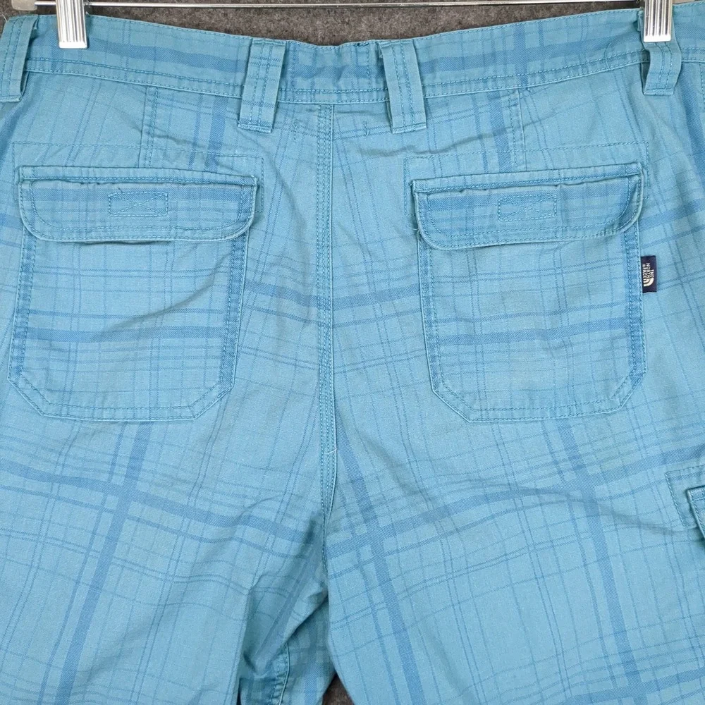 The North Face Cargo Shorts Plaid Blue Mens Size‎ 36 Regular California Heritage